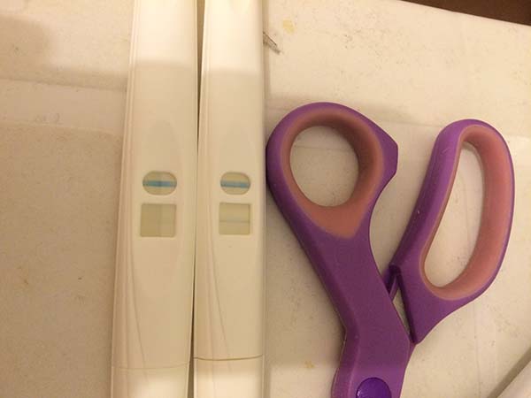 Fiona's pregnany test