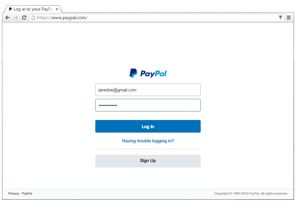Login to your PayPal account